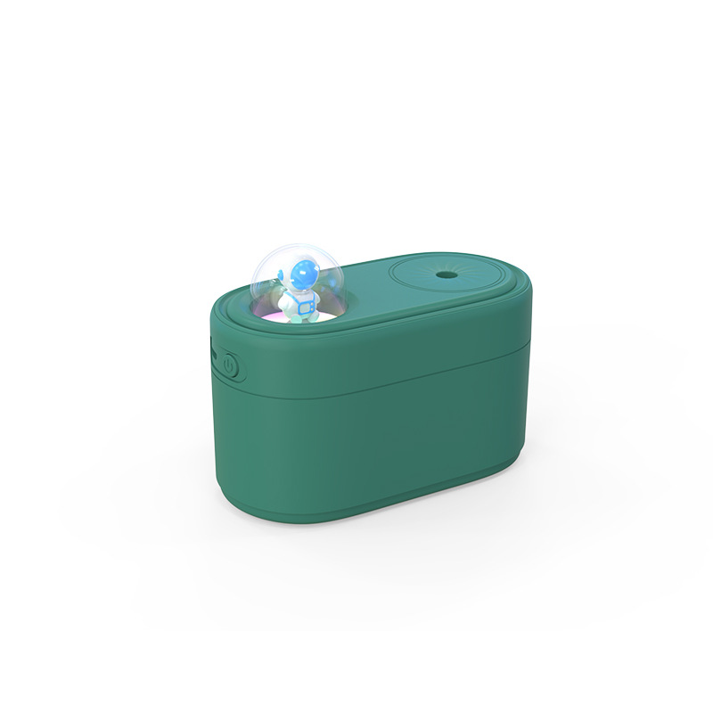 Green Rechargeable Mini Astronaut Air Humidifier USB Desktop Cool Mist Humidifier with 7-Color LED Night Light for Bedroom and Office - Image 1