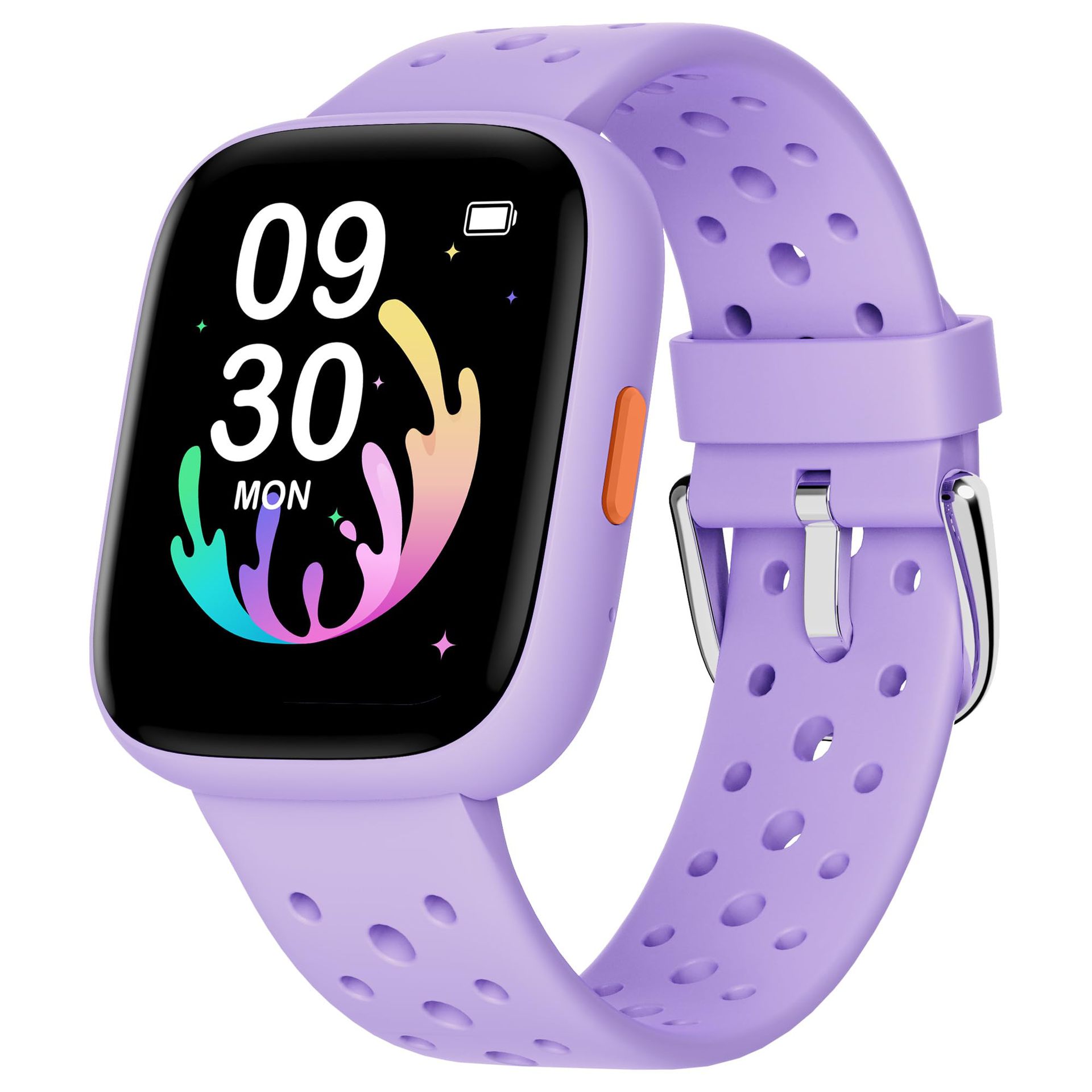 Purple Kids Smart Watch Fitness Tracker with Pedometer Heart Rate Monitor and 14 Sport Modes IP68 Waterproof Watch for Boys and Girls - Image 1
