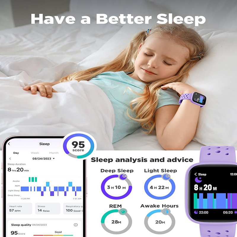 Pink Kids Smart Watch Fitness Tracker with Pedometer Heart Rate Monitor and 14 Sport Modes IP68 Waterproof Watch for Boys and Girls - Image 7