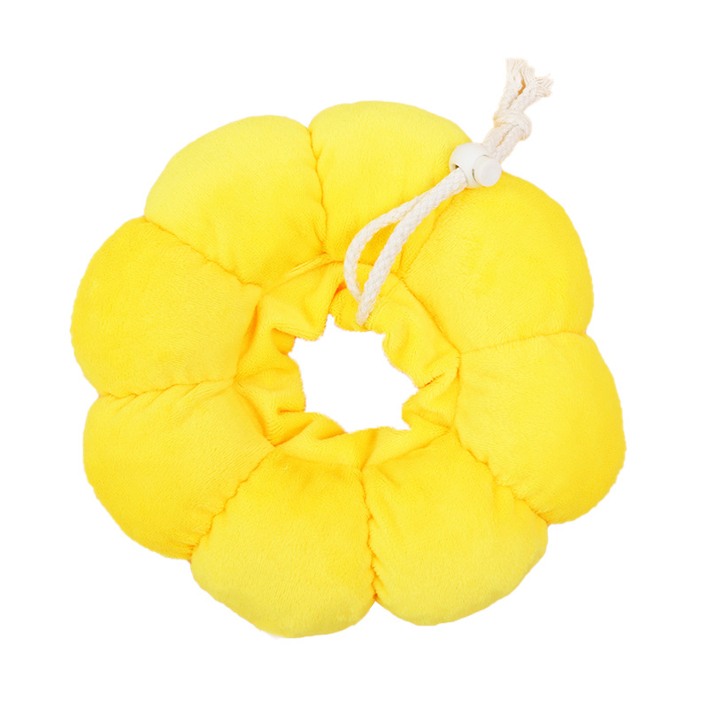 3-Pcs Soft Yellow Sunflower Elizabethan Collar Adjustable Pet Cone for Cats and Small Dogs Anti-Bite Recovery Neck Pillow(L) - Image 1