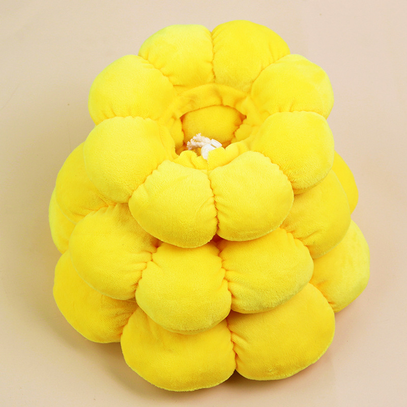 3-Pcs Soft Yellow Sunflower Elizabethan Collar Adjustable Pet Cone for Cats and Small Dogs Anti-Bite Recovery Neck Pillow(L) - Image 3