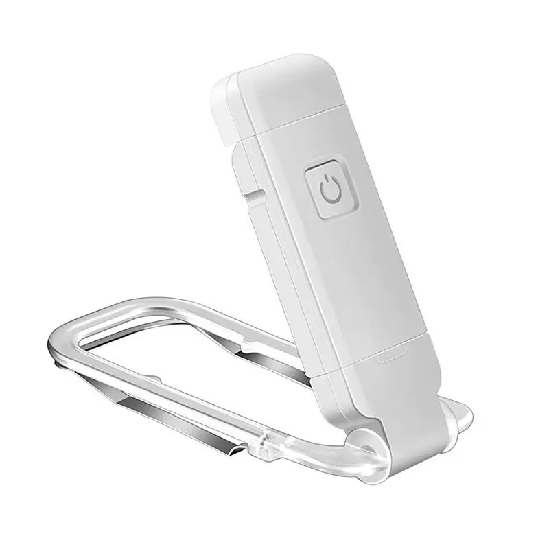 2-PCS White Mini USB Rechargeable LED Book Light Eye Protection Reading Lamp with Adjustable Clip and Brightness for Kids Students Travel - Image 1