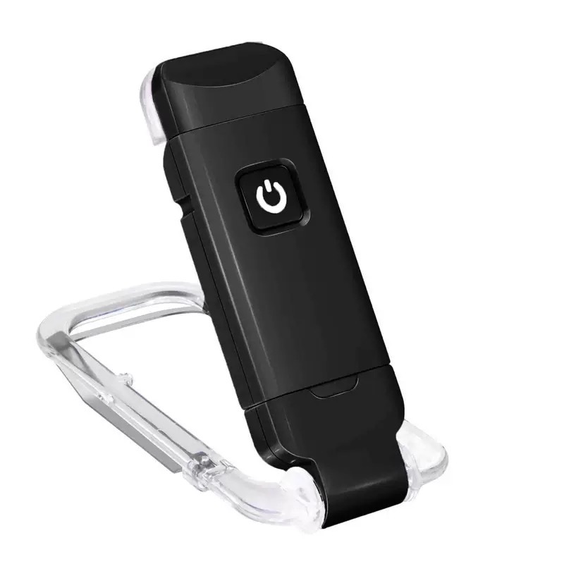 2-PCS Black Mini USB Rechargeable LED Book Light Eye Protection Reading Lamp with Adjustable Clip and Brightness for Kids Students Travel - Image 1