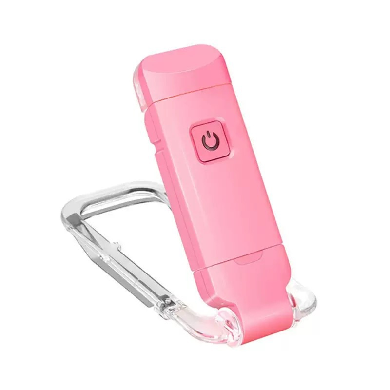 2-PCS Pink Mini USB Rechargeable LED Book Light Eye Protection Reading Lamp with Adjustable Clip and Brightness for Kids Students Travel - Image 1