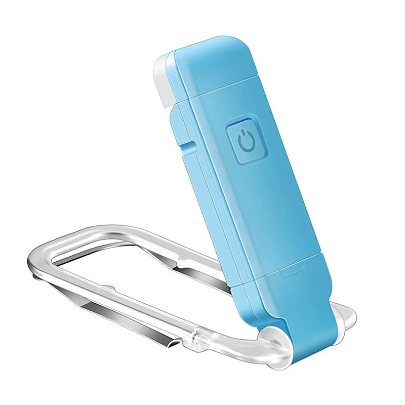 2-PCS Blue Mini USB Rechargeable LED Book Light Eye Protection Reading Lamp with Adjustable Clip and Brightness for Kids Students Travel - Image 1