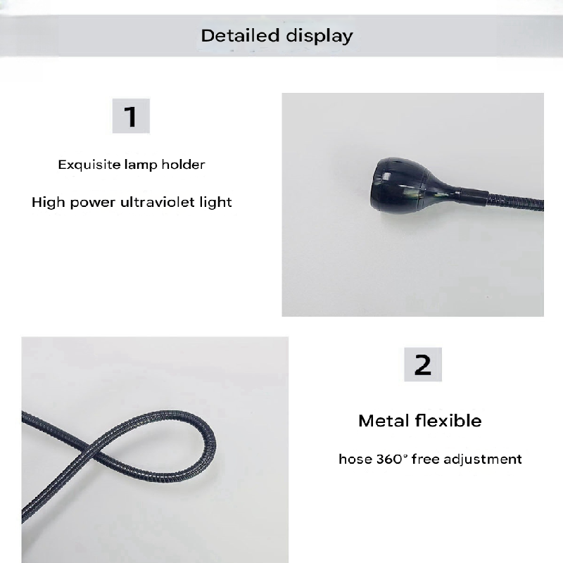 White 3W UV LED Gel Nail Curing Lamp Clip On Flexible Gooseneck Light 4 Brightness Levels for Gel Polish and Resin Curing - Image 5