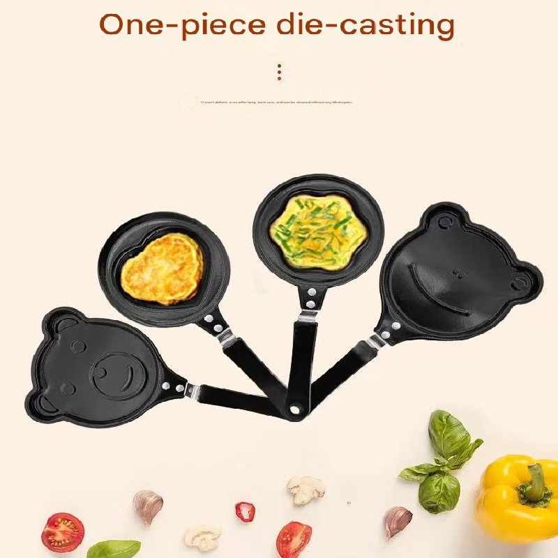 2-PCS Mini Non-Stick Egg Frying Pan Cartoon Shaped Omelette Cooker Mould for Breakfast Pancakes and Creative Cooking(pig) - Image 3