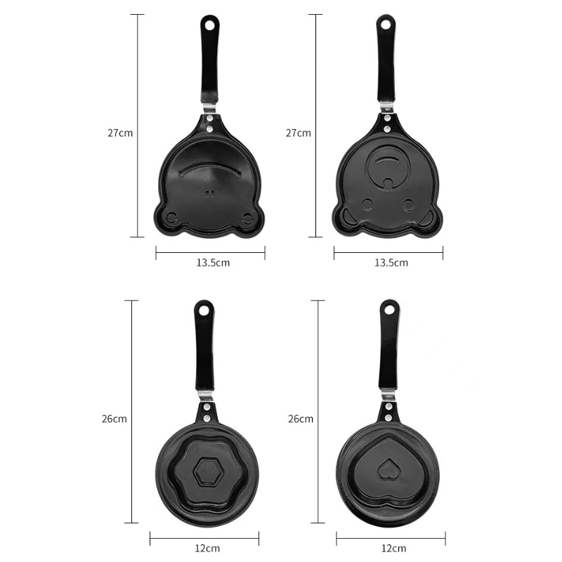 2-PCS Mini Non-Stick Egg Frying Pan Cartoon Shaped Omelette Cooker Mould for Breakfast Pancakes and Creative Cooking(pig) - Image 4