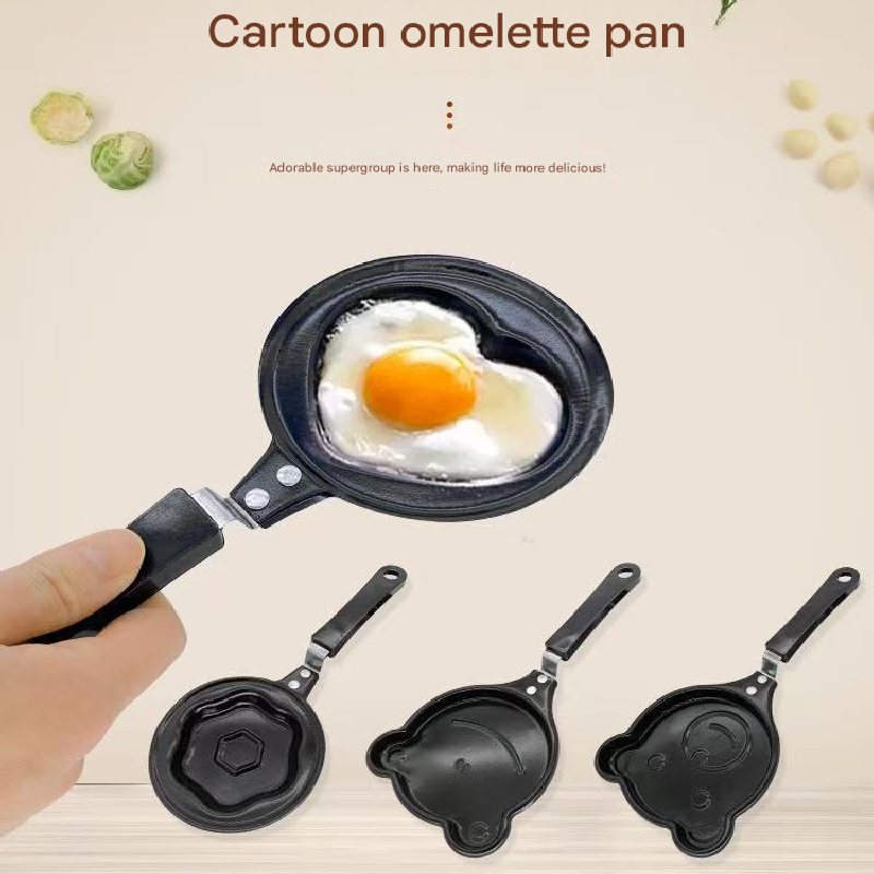2-PCS Mini Non-Stick Egg Frying Pan Cartoon Shaped Omelette Cooker Mould for Breakfast Pancakes and Creative Cooking(Frog) - Image 2