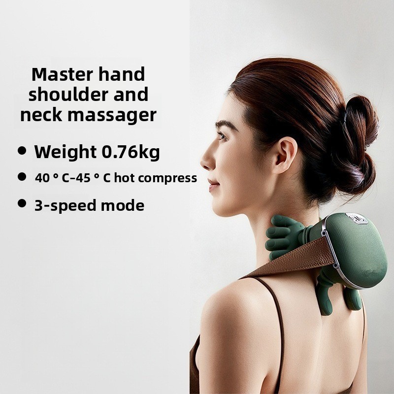 Green Cordless Shoulder and Neck Massager with Heat Rechargeable Shiatsu Deep Tissue Massage Pillow for Pain Relief and Relaxation - Image 3
