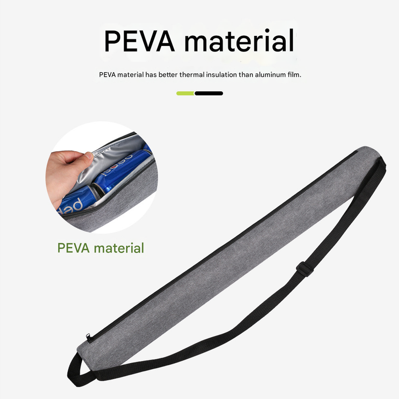 Black Insulated Golf Beer Cooler Bag Cylindrical Tube Design with PEVA Lining 83cm Portable Crossbody Shoulder Strap for Australian Golf and BBQs - Image 4
