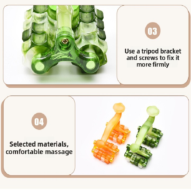 2-Pcs Orange Manual Roller Massager Handheld Full Body Relaxation Tool for Back Waist Legs Moon Car Design Ergonomic Deep Tissue Massage for Australian Homes - Image 4