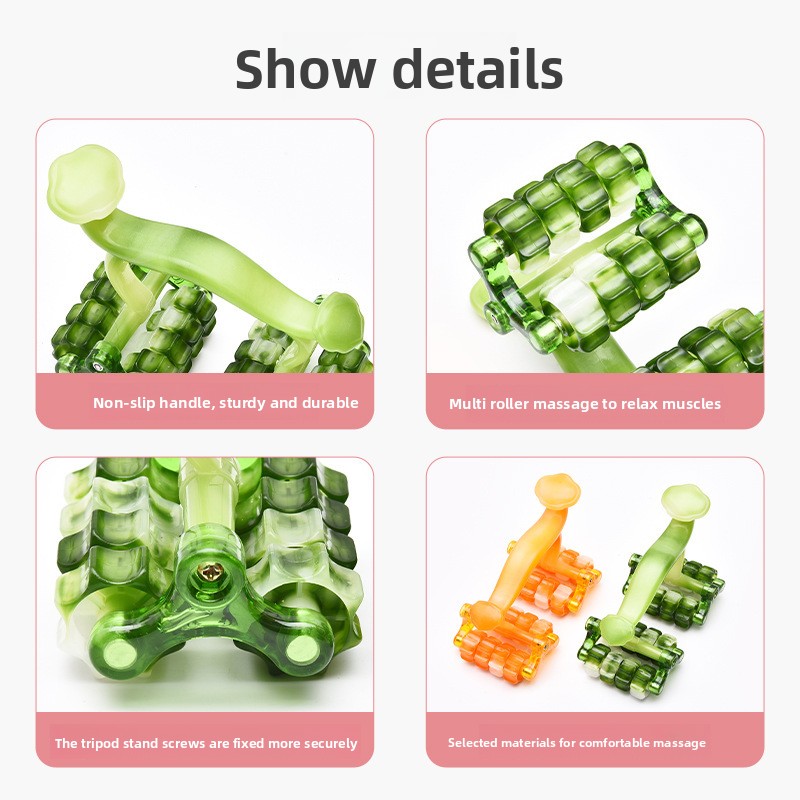 2-Pcs Orange Manual Roller Massager Handheld Full Body Relaxation Tool for Back Waist Legs Moon Car Design Ergonomic Deep Tissue Massage for Australian Homes - Image 5