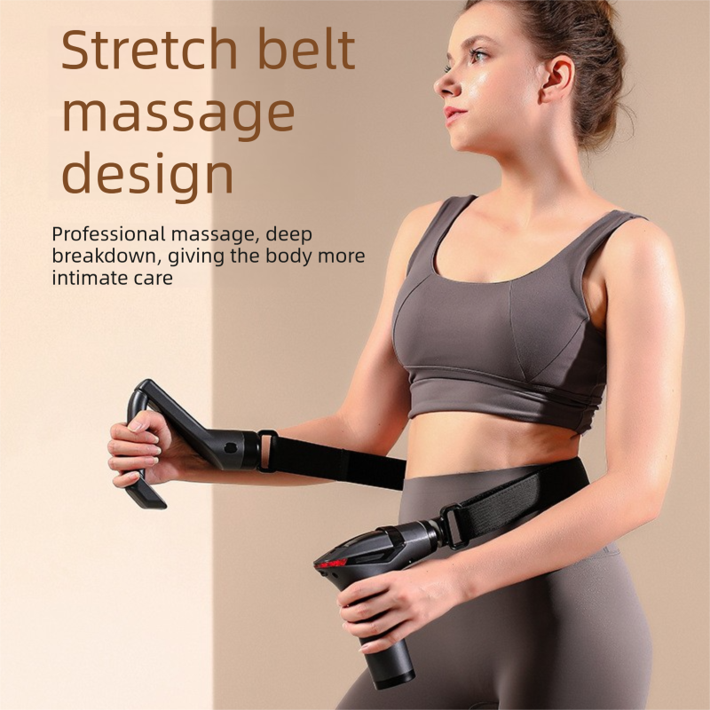 Dark grey Professional Massage Gun with Extension Handle and Back Strap 12 Speeds Deep Tissue Muscle Relief for Home Gym and Australian Athletes - Image 2
