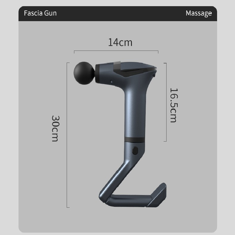 Dark grey Professional Massage Gun with Extension Handle and Back Strap 12 Speeds Deep Tissue Muscle Relief for Home Gym and Australian Athletes - Image 5