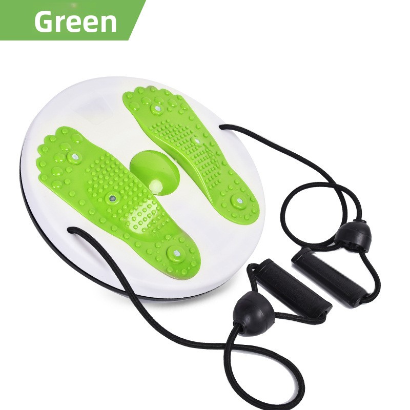 Green Magnetic Waist Twisting Disc with Resistance Bands Portable Fitness Board for Home Office Core Training 27.5cm Large Diameter - Image 1