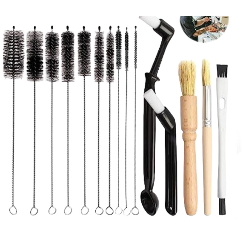 15 Piece Coffee Machine Cleaning Brush Set Barista Kit for Espresso Machines and Grinders Group Head and Steam Wand Cleaner Australian Home Barista Essential - Image 1