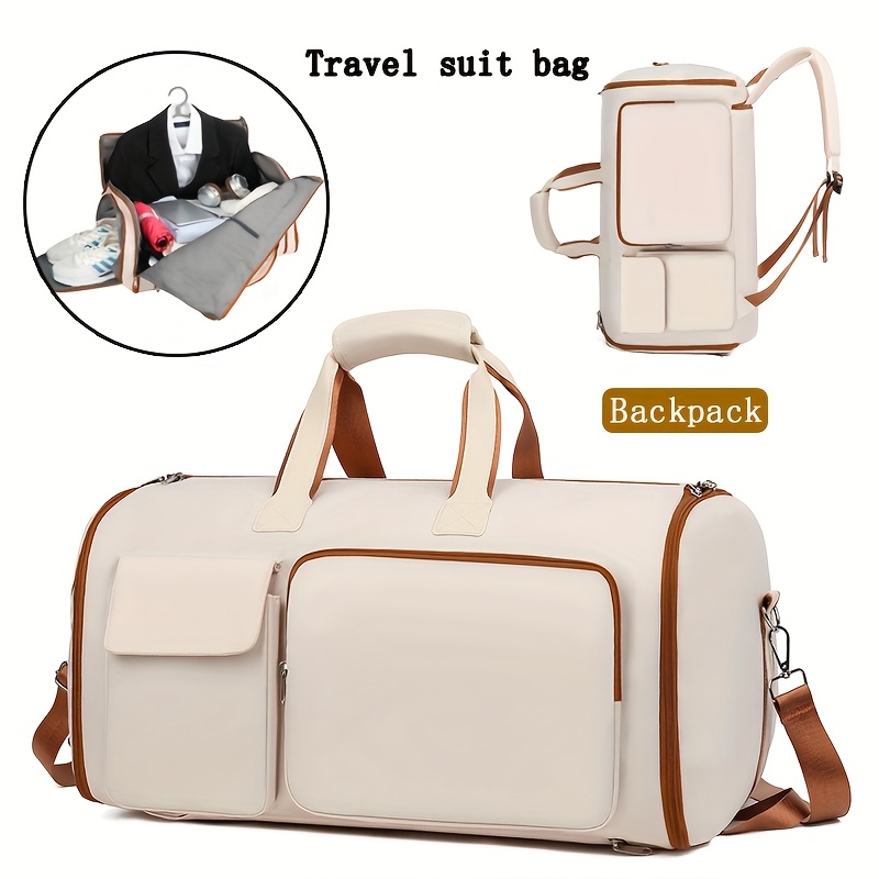 Convertible Travel Garment Bag Large Duffel Suit Carrier with Shoe Compartment & Hidden Backpack Straps Waterproof  Black - Image 2