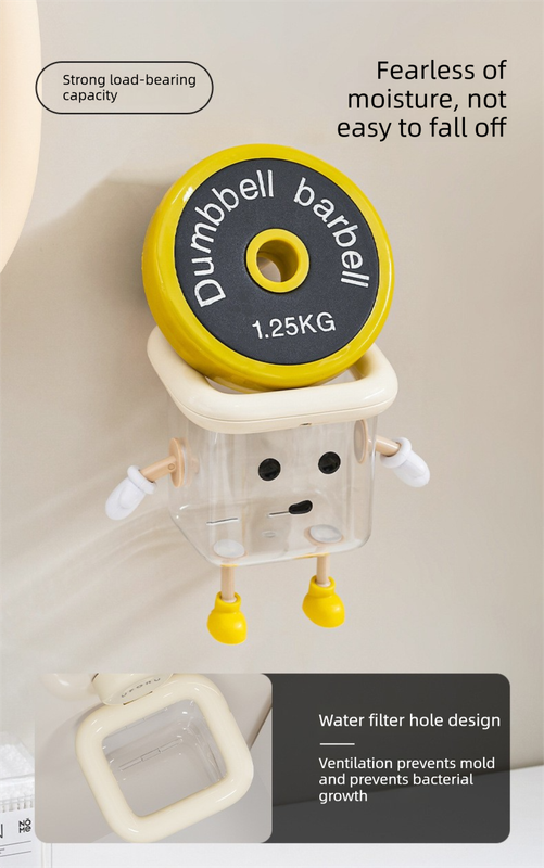 3 PCS Suction Cup Bathroom Organizer Wall Mounted Toothbrush Holder No Drill Storage Caddy with Drainage for Electric Toothbrush Razor Toothpaste Cream White - Image 3