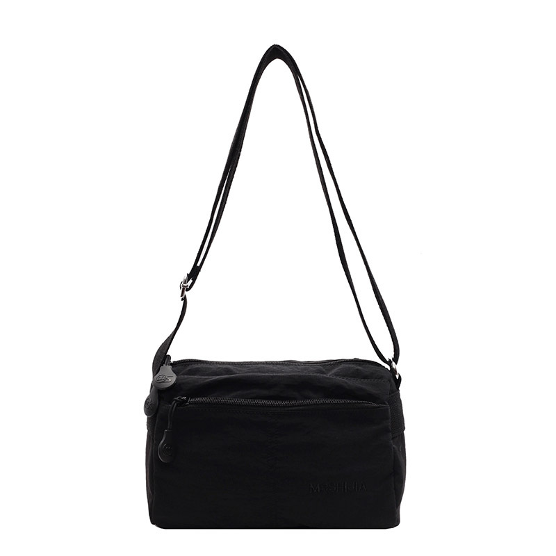 Women's Nylon Crossbody Bag Multi-Pocket Water Resistant Shoulder Messenger Handbag Lightweight Casual Satchel with Adjustable Wide Strap for Travel and Daily Use Black - Image 4