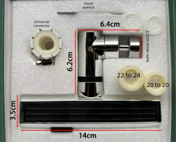 Waterfall Kitchen Tap Extender 360 Swivel Faucet Aerator Attachment 3 Spray Modes High Pressure Splash Proof Sink Nozzle with Universal Adapters Chrome Finish - Image 1