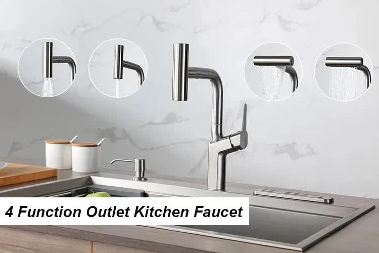 Waterfall Kitchen Tap Extender 4 Spray Modes 360 Swivel Faucet Aerator Flying Rain Nozzle High Pressure Sink Attachment Universal Fit Chrome Finish - Image 4