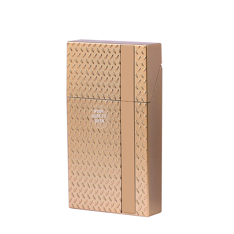 2 Pack Slim Cigarette Case Hard Shell Holder for 40 Cigarettes Durable ABS Plastic Crush Proof Box with Spring Clip Moisture Resistant Pocket Container Gold and purple - Image 4