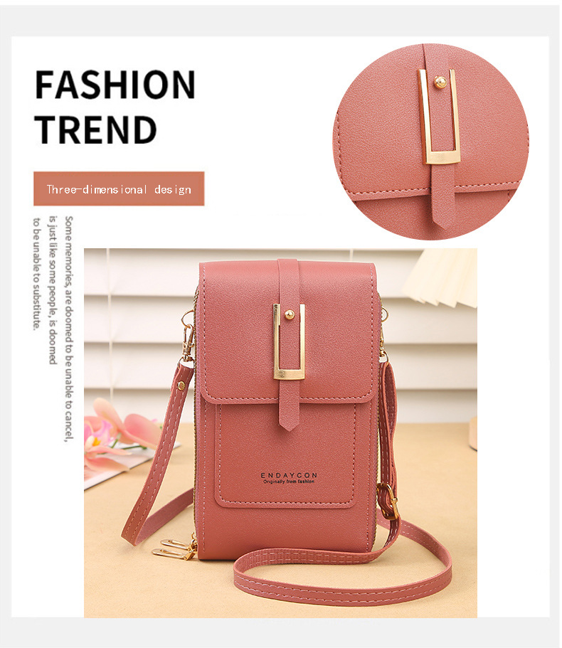 Women's Crossbody Phone Bag with Clear Touch Screen Window PU Leather Wallet Purse Multi-Pocket Shoulder Handbag Adjustable Strap Card Holder Blue - Image 7