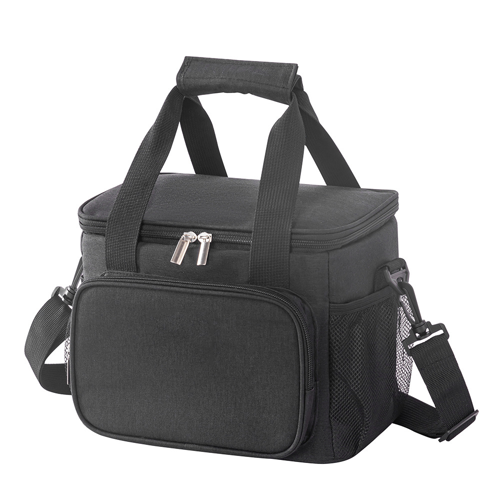 Small Insulated Lunch Bag 10L Cooler Tote Box with Shoulder Strap Leakproof Thermal Meal Prep Carrier for Work School Picnic Black - Image 1
