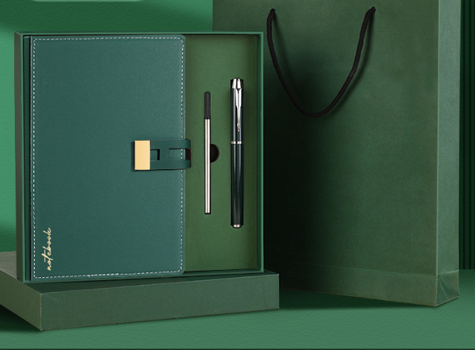 Turquoise Premium A5 Business Notebook Gift Set with Metal Pen - Soft PU Leather Journal 320 Pages Thick Paper - Executive Diary for Office & Home - Image 1