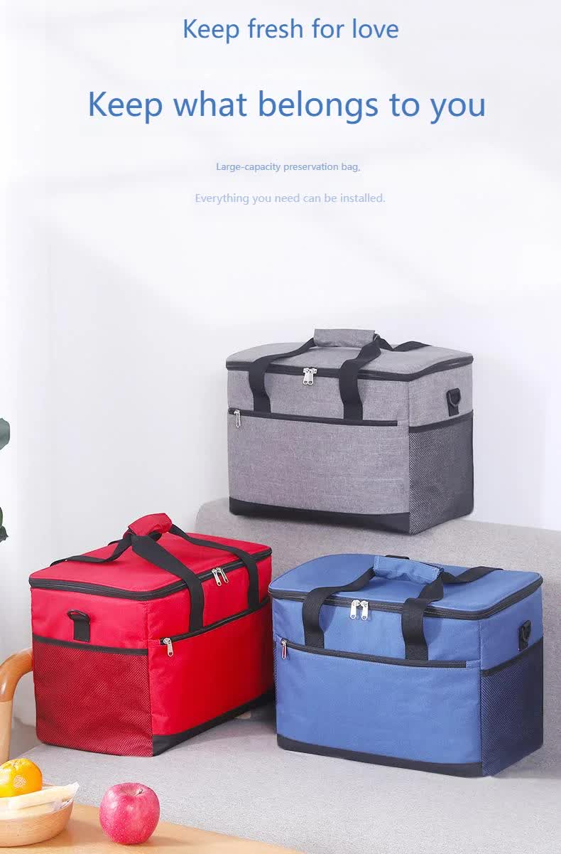 Large 18L Insulated Cooler Bag - Leakproof Thermal Lunch Tote with Shoulder Strap - Heavy Duty Grey Picnic Box for Beach, Camping & Work - Image 2