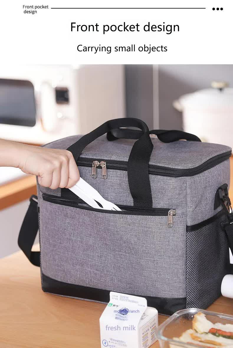 Large 18L Insulated Cooler Bag - Leakproof Thermal Lunch Tote with Shoulder Strap - Heavy Duty Grey Picnic Box for Beach, Camping & Work - Image 7