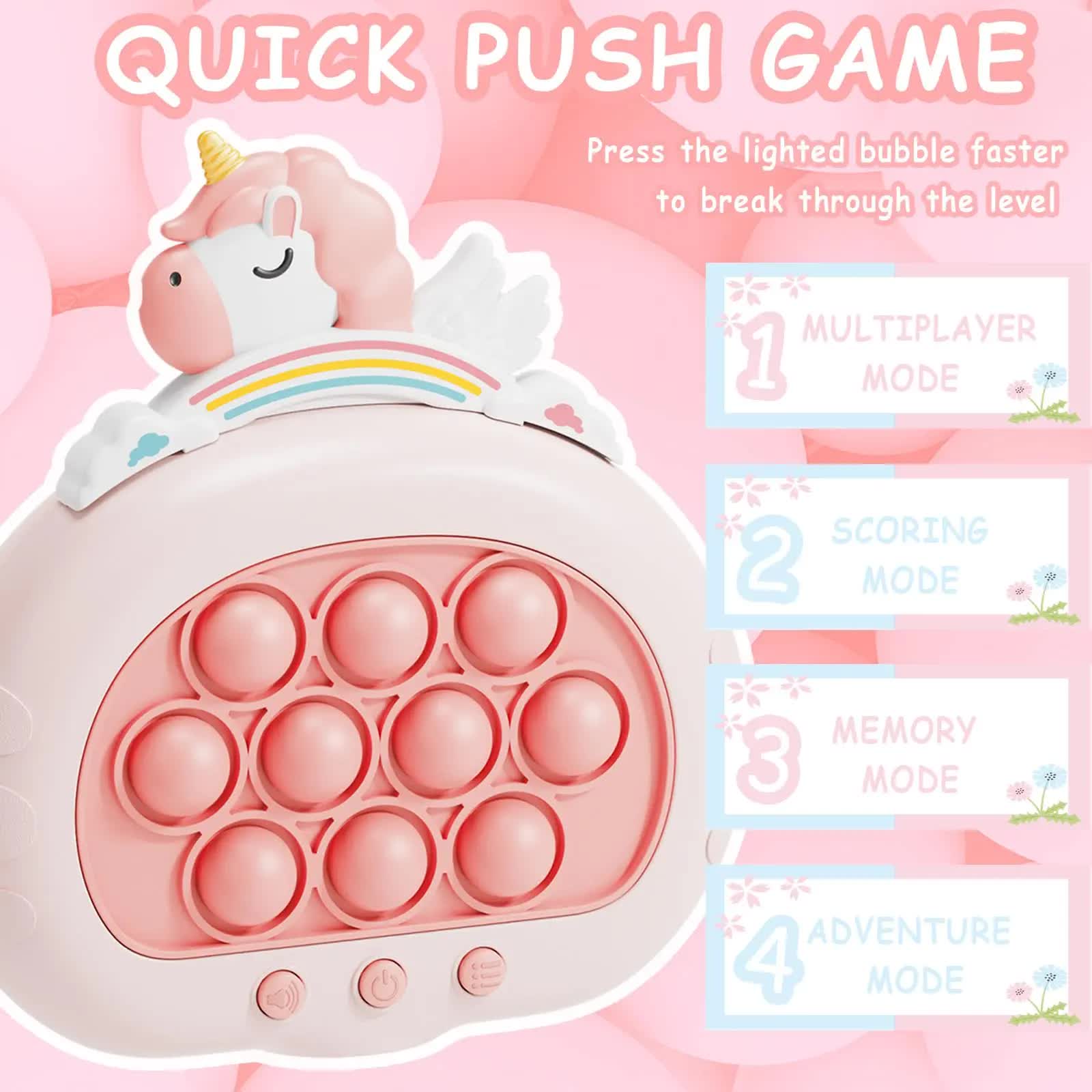 Electronic Fast Push Pop Game - Flamingo Fidget Console with Lights & Sound - 4 Modes Memory & Speed Challenge - Interactive Sensory Toy for Kids 3+ & Travel - Image 3