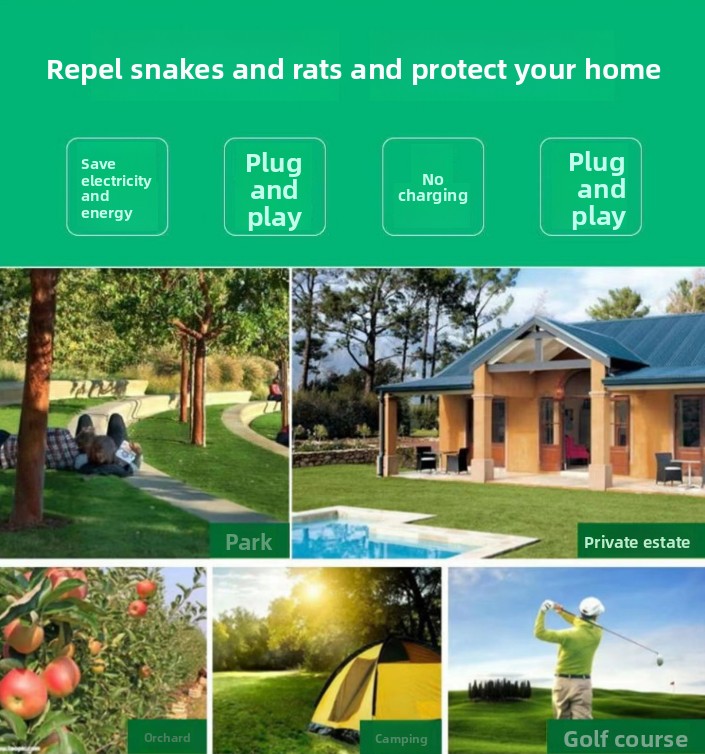 Solar-Powered Sonic Snake and Rodent Repeller Ground Stake - Outdoor Waterproof Ground Vibration Pest Deterrent Device - Ultrasonic Control for Moles, Voles, and House Mice - Garden Lawn Protection - Green Square Top Model - Image 3