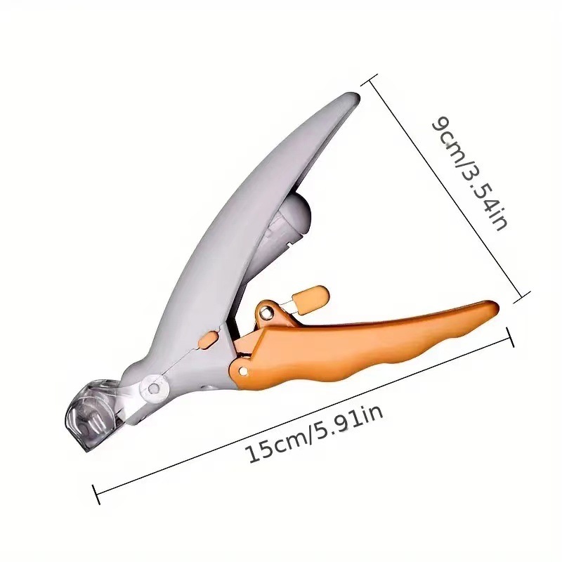 Illuminated Pet Nail Clippers with LED Light & Magnifier - Safety Claw Trimmer for Dogs & Cats - Lightweight Plastic Handle with Nail Catcher - 15cm Grey/Orange - Image 1