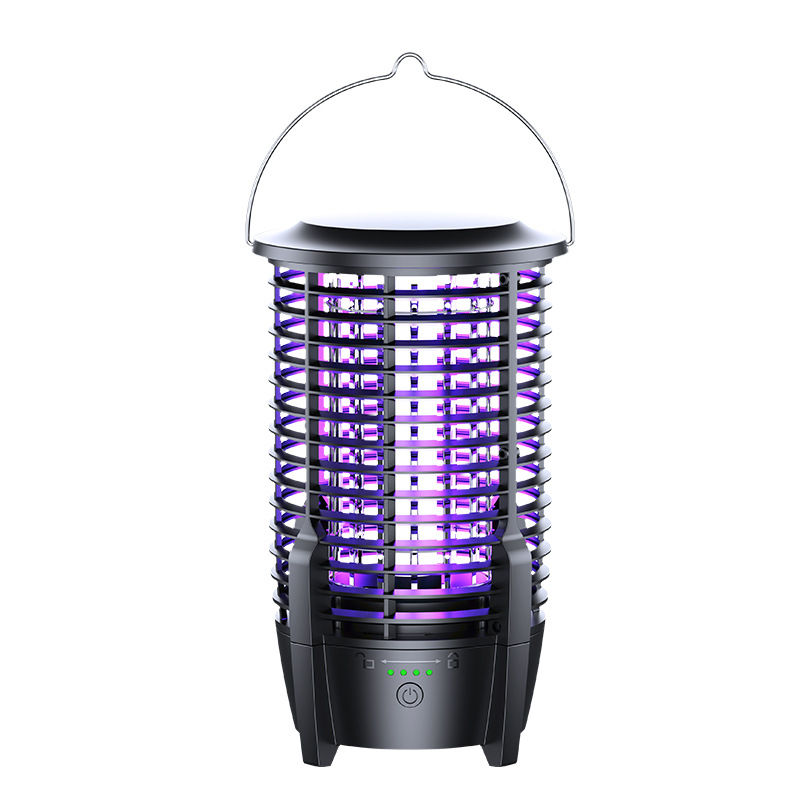 2-in-1 Rechargeable Mosquito Zapper & Camping Lantern - 3600mAh Battery - 2000V Electric Insect Killer with Bionic Trap Technology - Waterproof Outdoor Bug Trap - Black - Image 1