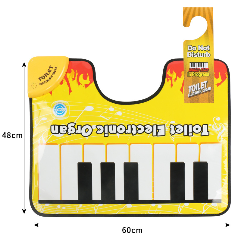 Yellow Electronic Toilet Piano Mat - Funny Musical Floor Keyboard for Bathroom Entertainment - Novelty Gag Gift & Potty Training Toy - Waterproof & Non-Slip - Fits Standard Toilets - Image 4