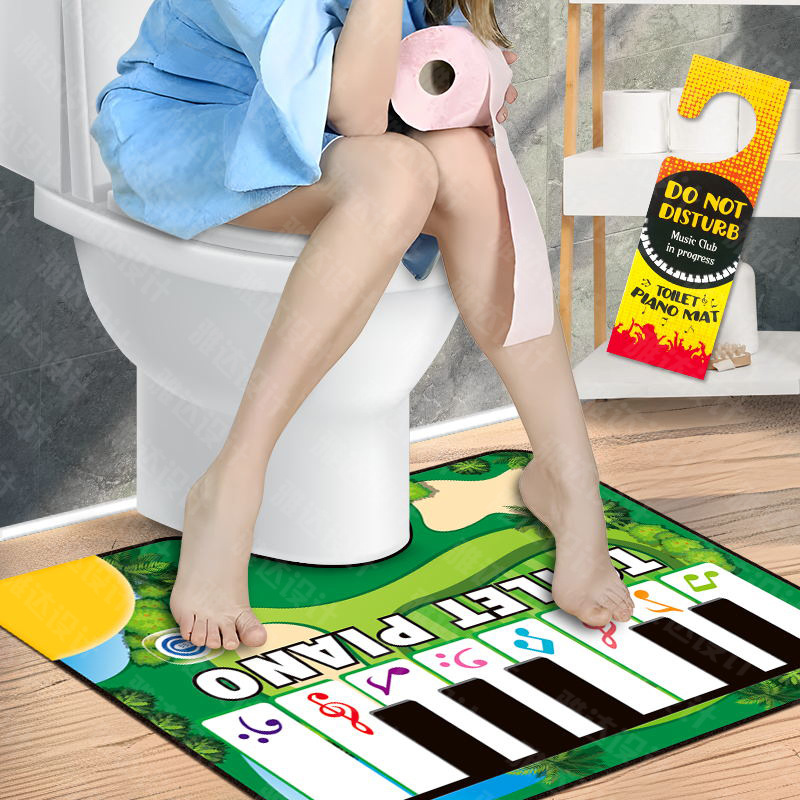 Green Electronic Toilet Piano Mat - Musical Potty Keyboard with Golf Theme - Funny Novelty Gag Gift for Kids & Adults - Waterproof & Non-Slip - Fits Standard Toilets - Image 1