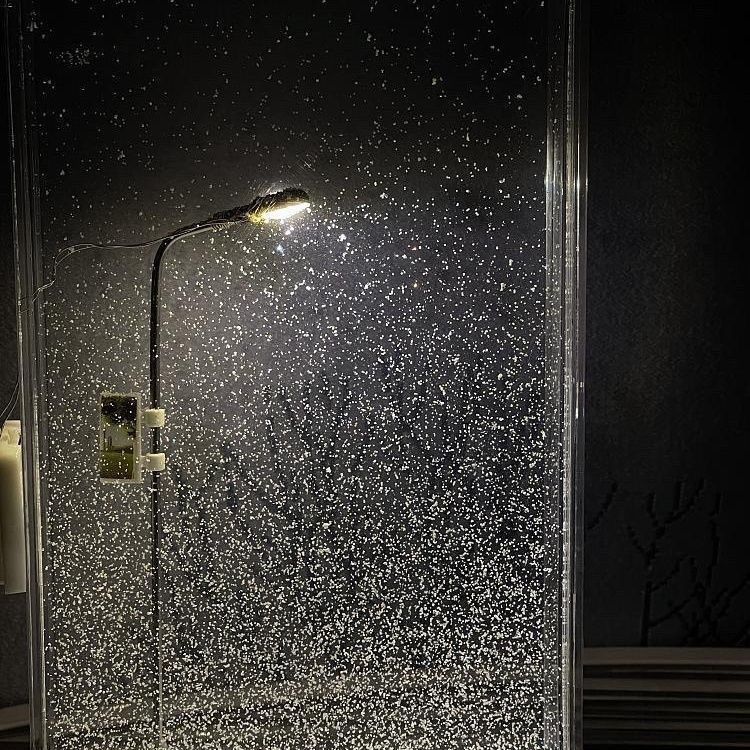 DIY Snowy Street Lamp Night Light Kit - Liquid Glitter Floating Snow Globe Effect - LED Acrylic Desk Display - Creative Handcraft Gift for Bedroom & Home Decor - Battery Operated 15.5cm - Image 4