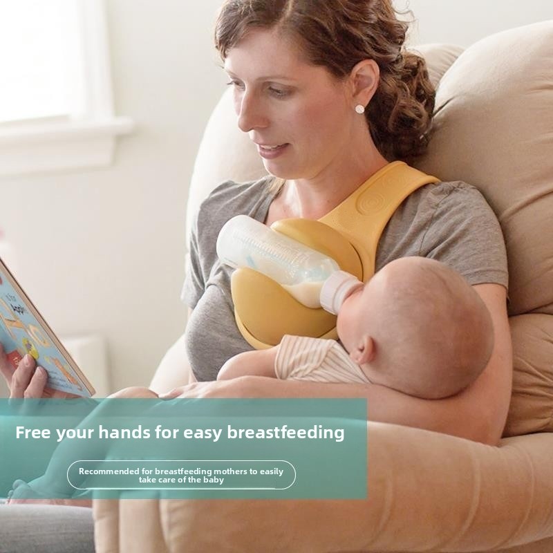 Hands-Free Baby Bottle Holder - Shoulder Mounted Feeding Aid for Parents - Anti-Slip & Adjustable Design - Fits Most Standard Bottles - Orange - Image 8
