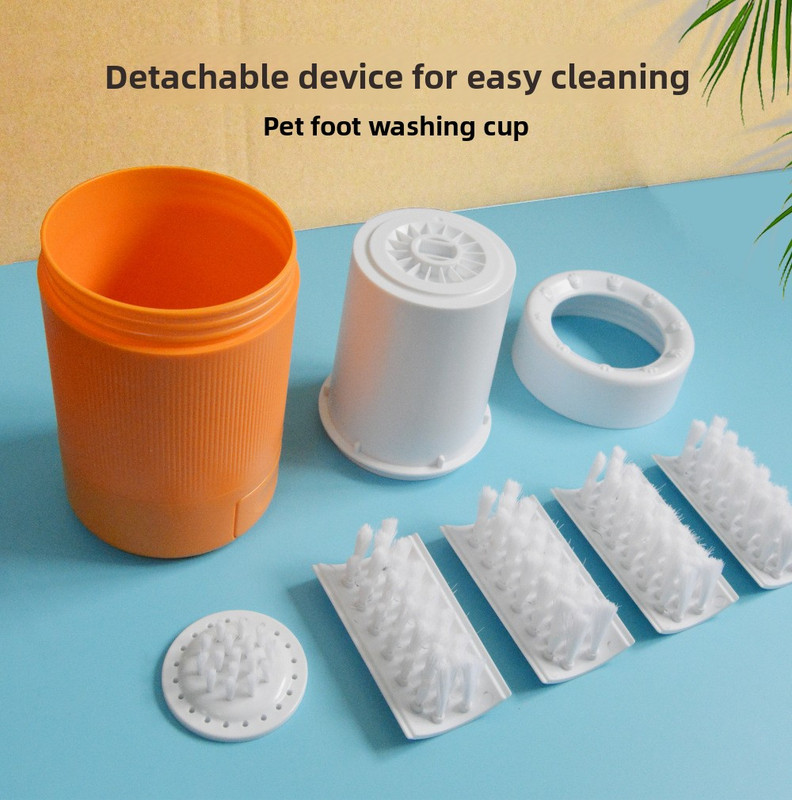 Portable Dog Paw Washer Cup - 360 Degree Muddy Foot Cleaner with Soft Bristles - Gentle Grooming Tool for Cats & Small to Medium Dogs - Grey - Image 3