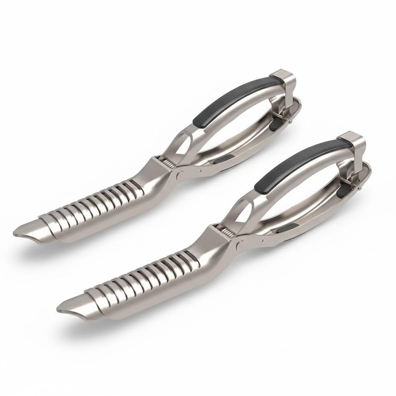 2 PCS Heavy Duty Rib Skin Remover Pliers - Silver Skin Membrane Peeler for BBQ Pork & Beef - Durable Alloy Kitchen Tool for Smoker & Grill - 18cm - Image 1