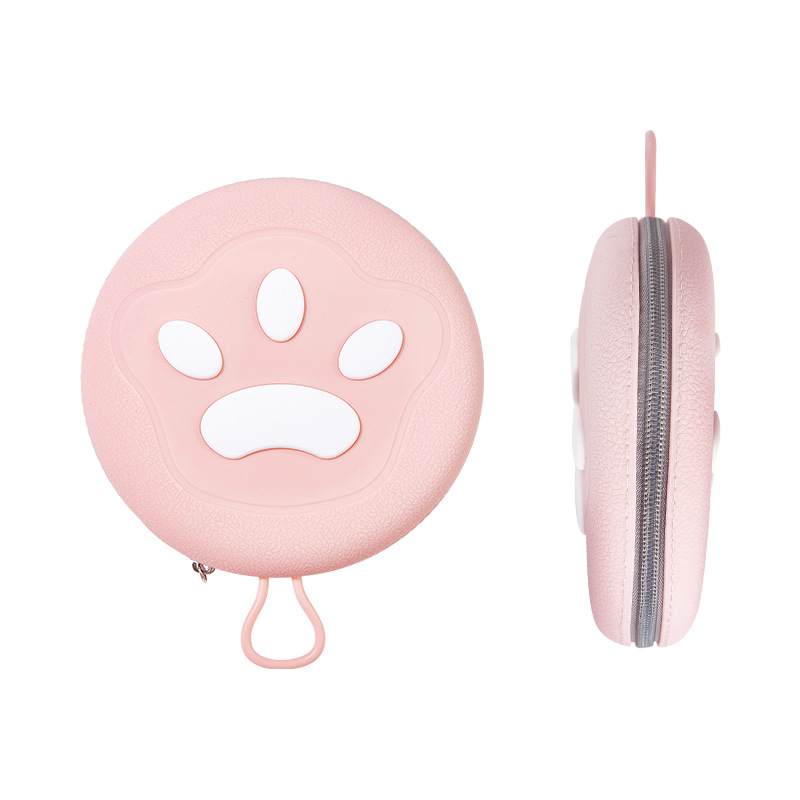 Portable Silicone Double Pet Bowl - Collapsible Travel Dog Feeder for Food & Water - 2 x 450ml Capacity with Zipper Case - Pink - Image 1