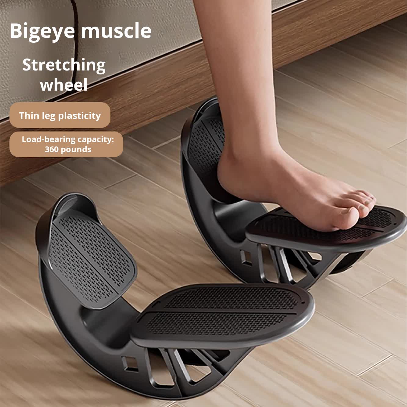 2 PCS Foot Rocker Calf Stretcher - Ankle & Lower Leg Stretching Board for Plantar Fasciitis & Achilles Relief - Anti-Slip Balance Wedge for Home & Office - Heavy Duty Black - Image 1