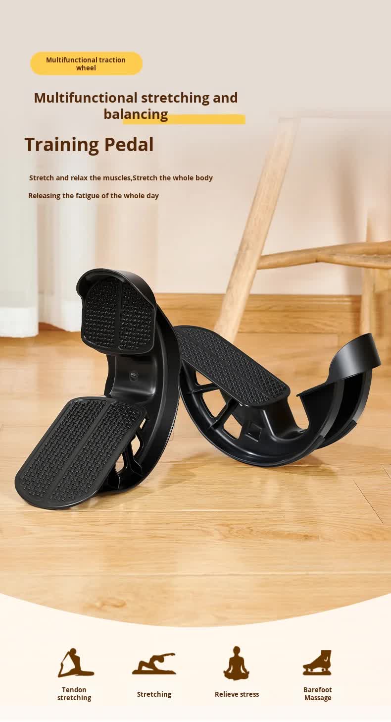 2 PCS Dual Foot Rocker with Connecting Bar - Calf & Ankle Stretcher System for Plantar Fasciitis Relief - Linked Incline Board with Stabiliser Axis - Heavy Duty Black - Image 2