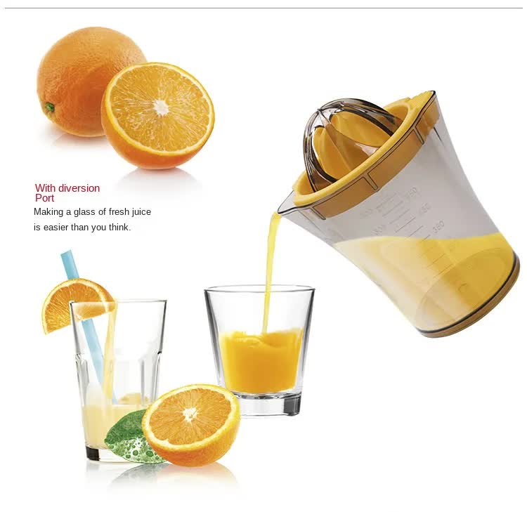Manual Citrus Juicer & Hand Squeezer - 600ml Measuring Cup with Dual Reamer for Lemons & Oranges - Non-Slip Portable Fruit Press for Kitchen & Camping - Image 2