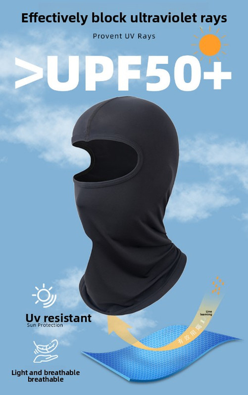 Cooling Balaclava Face Mask UPF50+ Sun Protection - Breathable Helmet Liner for Cycling Motorcycling & Fishing - Quick Dry Moisture Wicking - Grey - Image 2