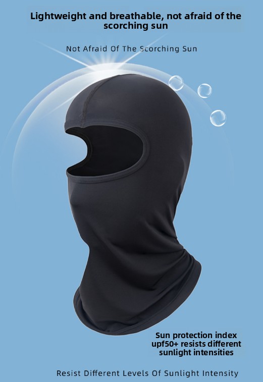 2 PCS Cooling Balaclava Face Mask (Grey & Black) - Breathable Ice Silk & Mesh Helmet Liner for Motorcycling & Cycling - UPF Sun Protection Quick Dry - Image 2