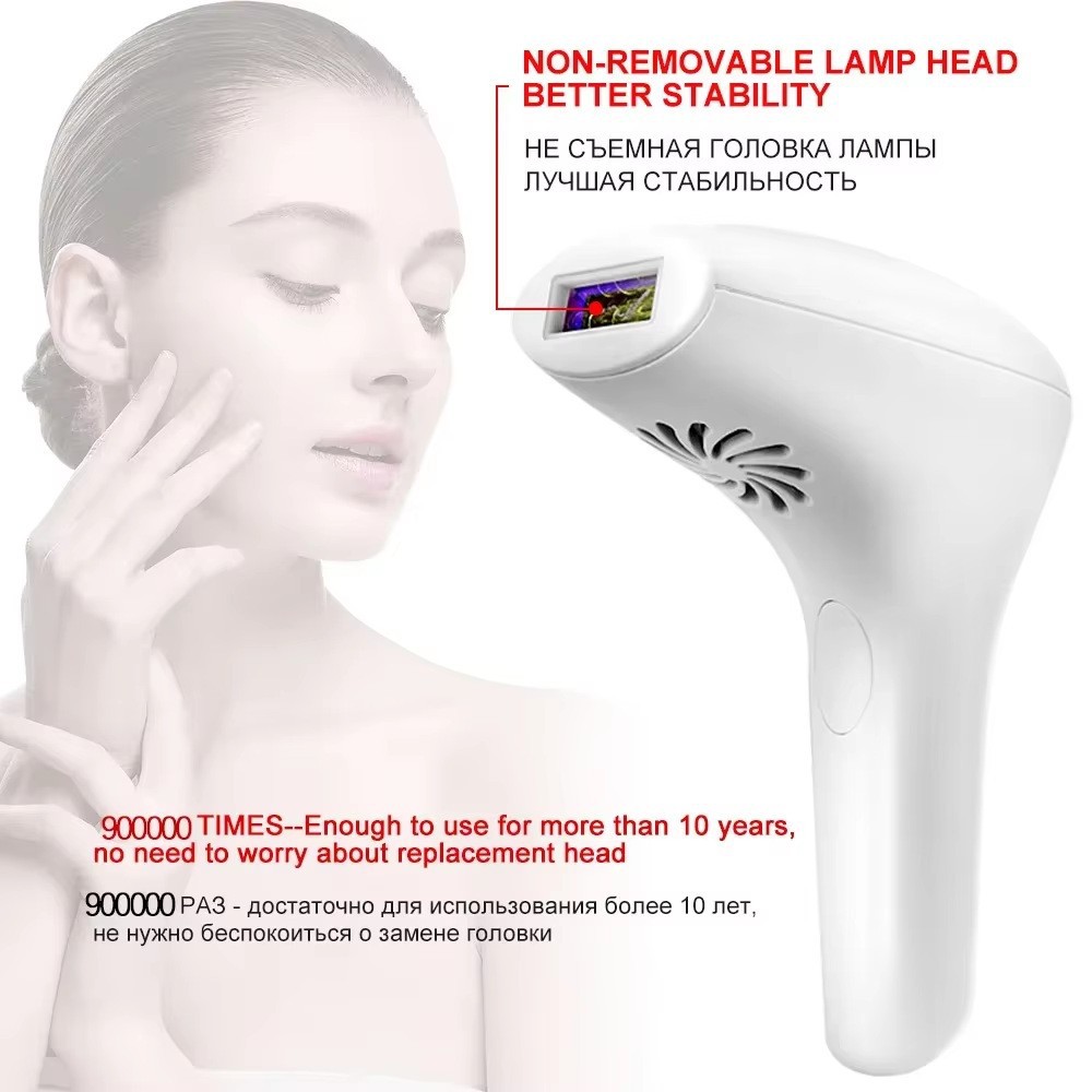 IPL Laser Hair Removal Handset for Women & Men - 900,000 Flashes Home Use Hair Remover Device for Face Body Bikini & Underarms - Painless & Effective Reduction - AU Plug White - Image 2