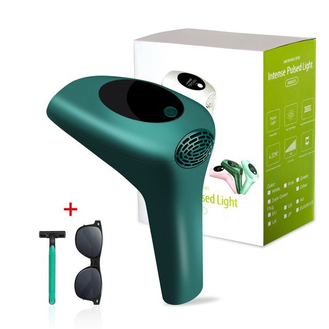 IPL Laser Hair Removal Handset for Women & Men - 900,000 Flashes Home Use Hair Remover Device for Face Body Bikini & Underarms - Painless & Effective Reduction - AU Plug Dark Green - Image 1